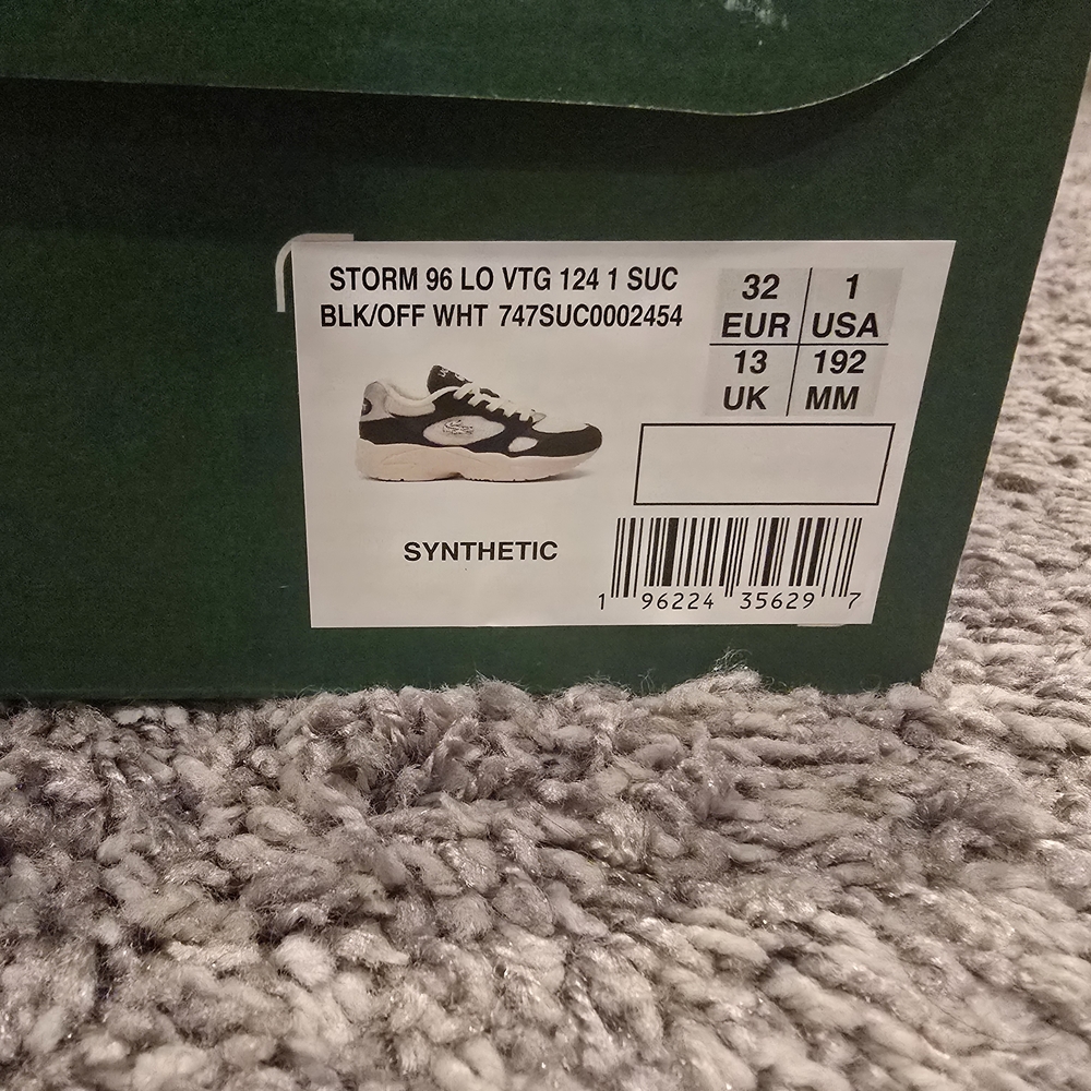 LACOSTE Kids Storm 96 Sneakers - Blk/Off-White - Size 1 - NEW! - Picture 2 of 6